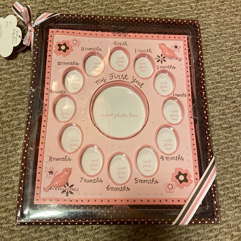 Baby’s first year picture frame girl pink